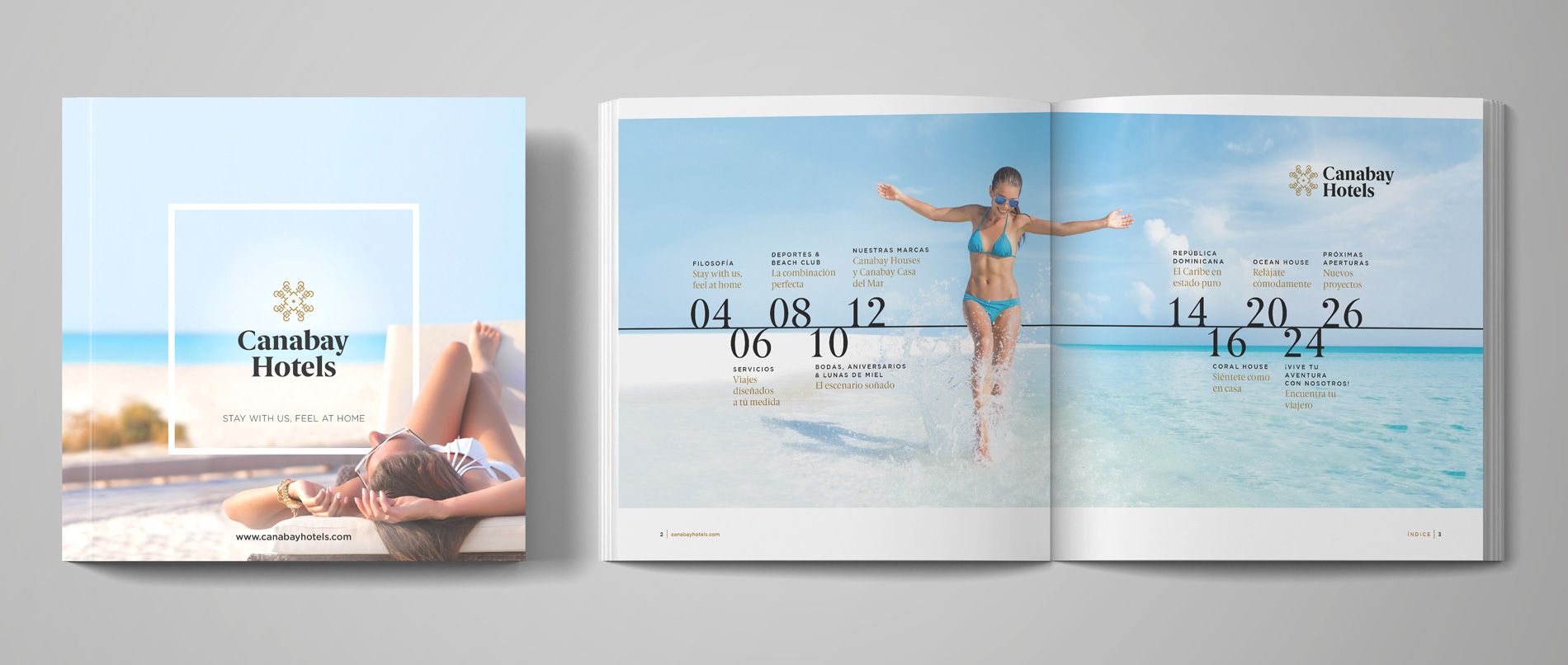 Catálogo Canabay Hotels. Portada e indice