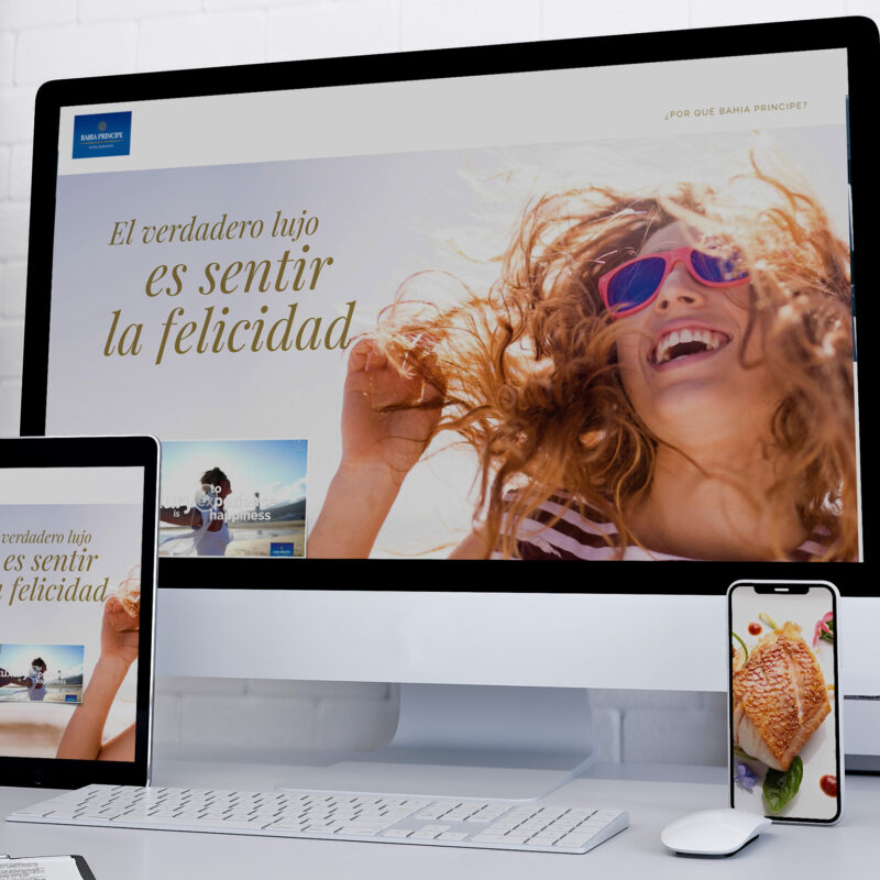 Bahia Principe. Presentación B2B. Diapositiva filosofía Sentir la felicidad.